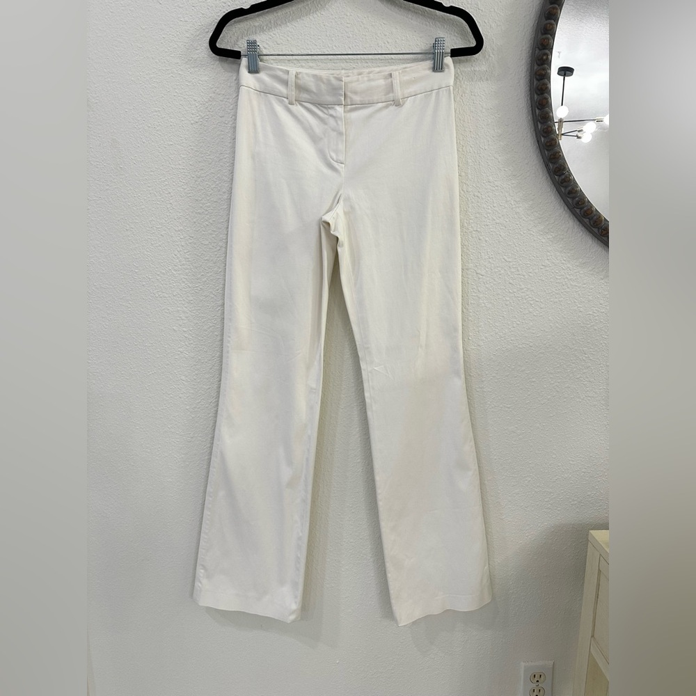 Elie Tahari White Cotton Flared Pants